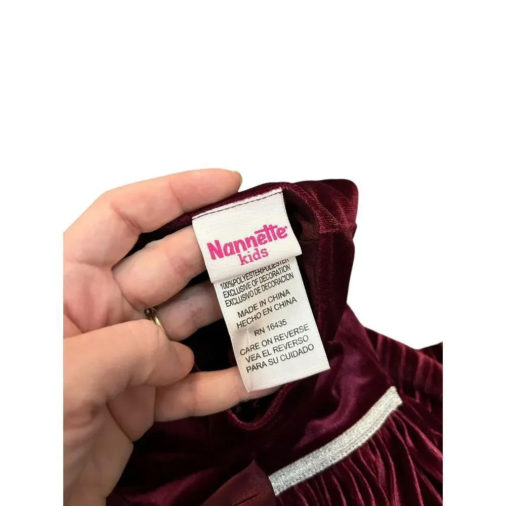 Nanette Kids maroon‎ velvet dress size 18 months